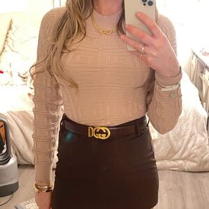 Beige Knit Sweater Size Small